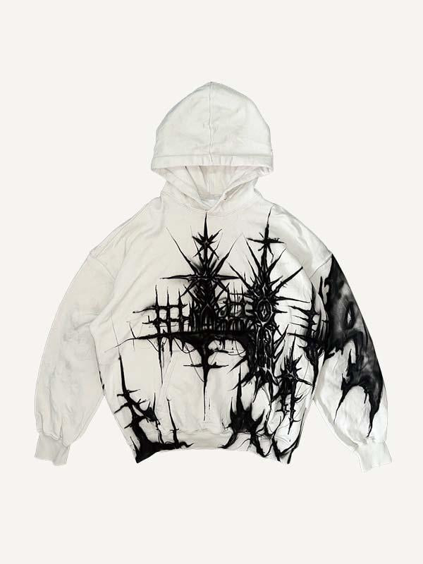Graphic Print Slant Pockets Hoodie