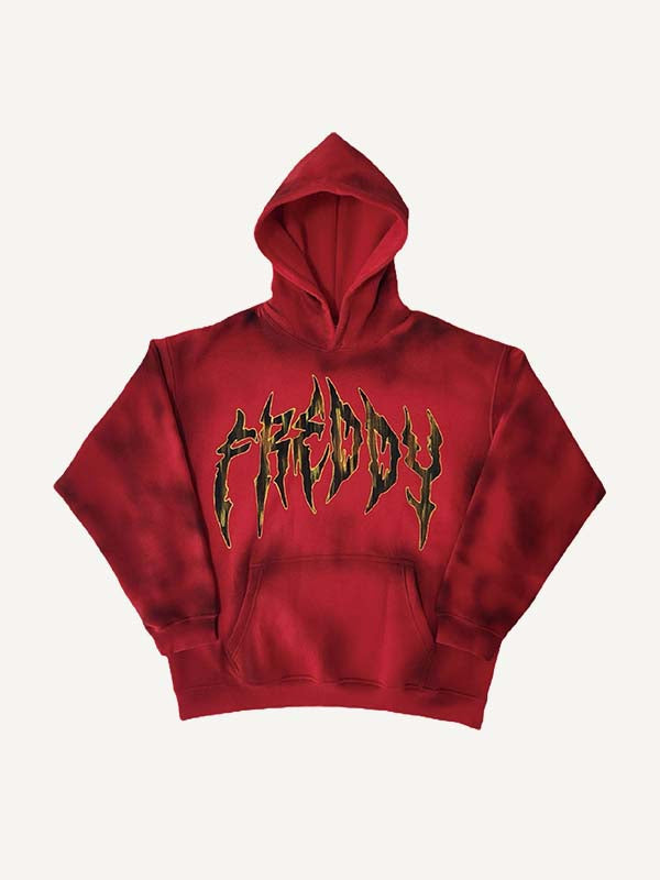 Horror Print Slant Pockets Hoodie
