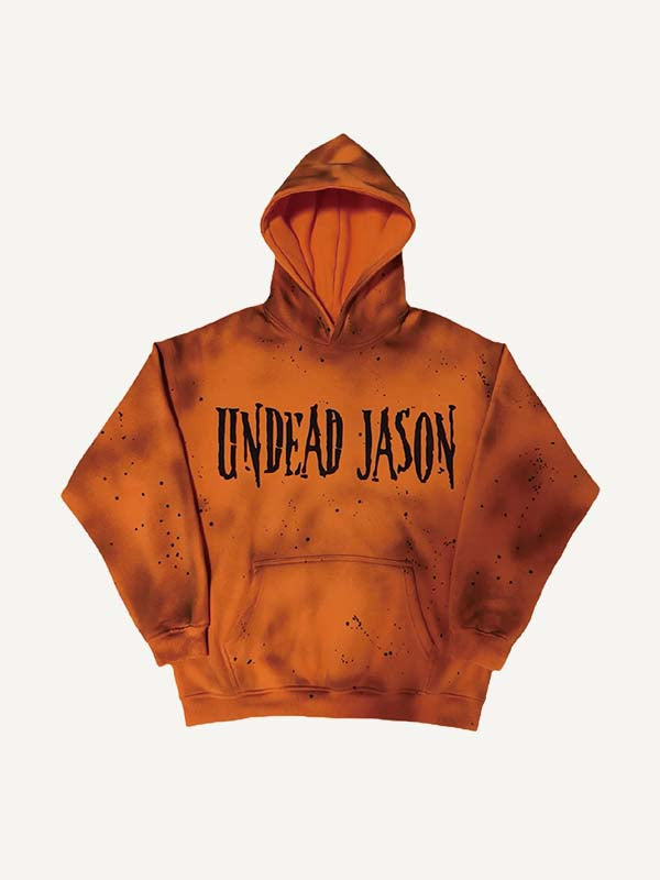 Horror Print Slant Pockets Hoodie