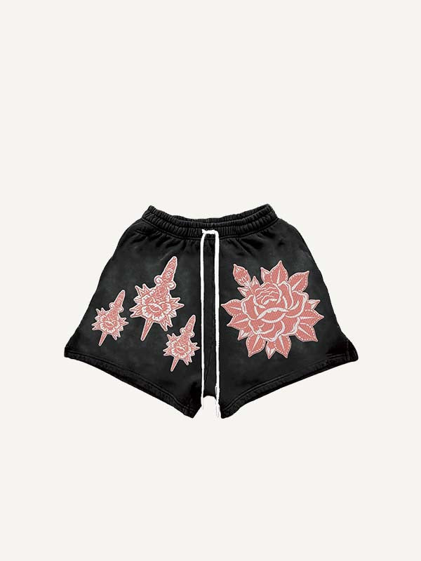Floral Print Drawstring Waist Shorts