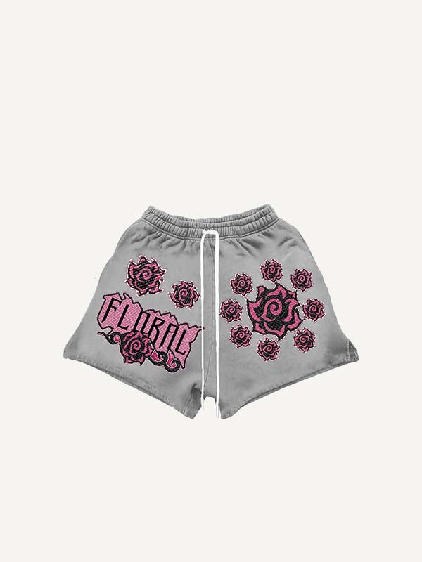 Floral Print Drawstring Waist Shorts