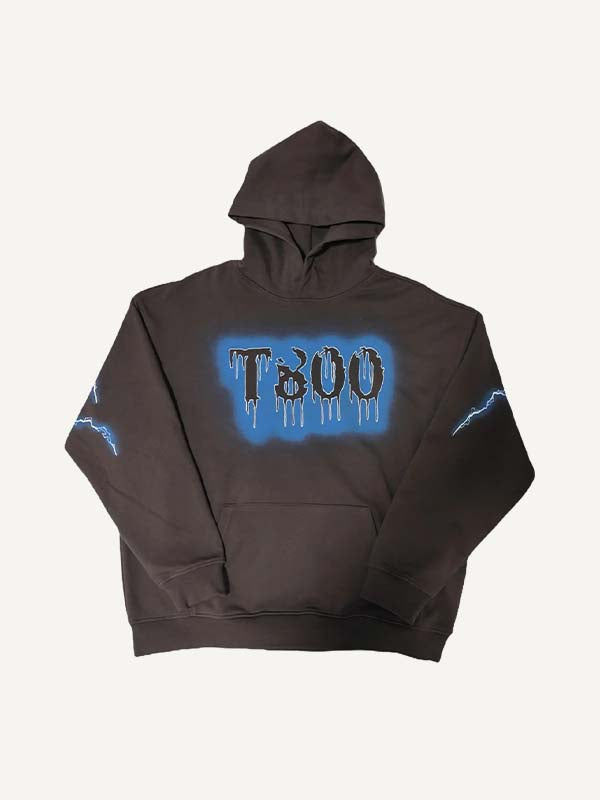 Horror Print Slant Pockets Hoodie