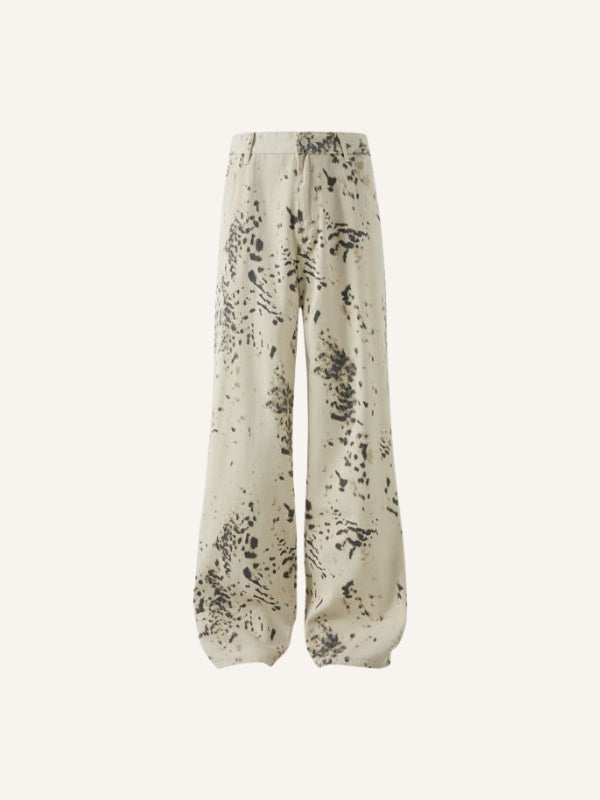 Leopard Print Straight Cargo Pants