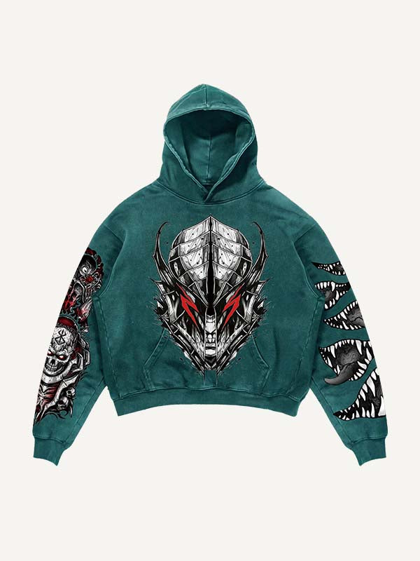Figure&Graphic Print Slant Pockets Hoodie
