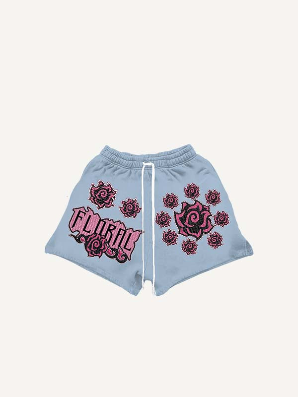 Floral Print Drawstring Waist Shorts
