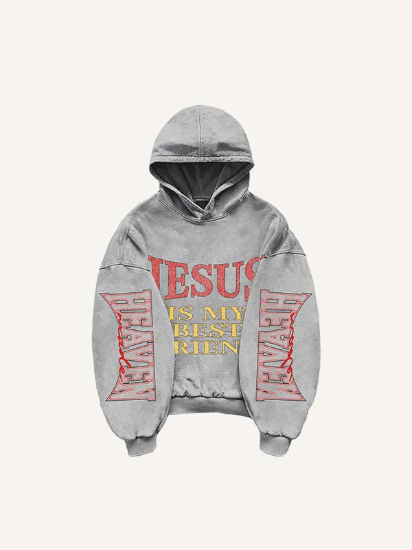 Funny Faith Print Slant Pockets Hoodie
