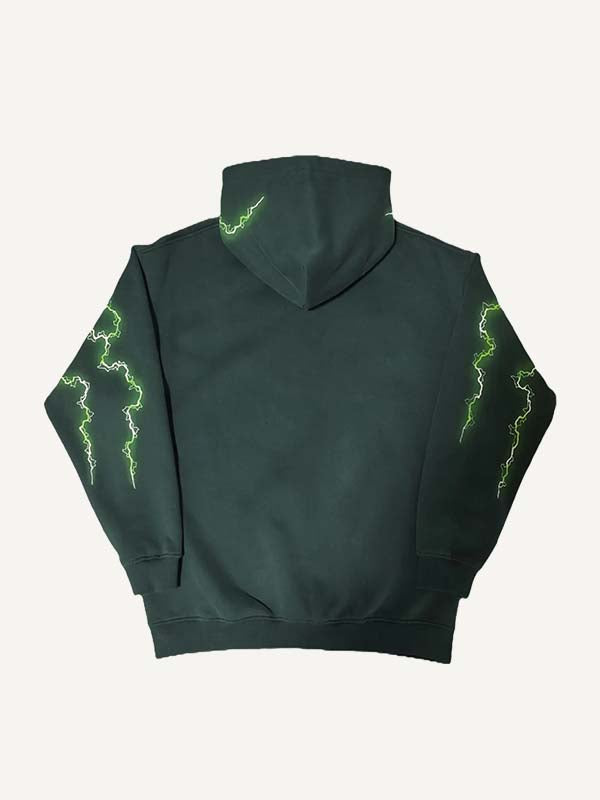Horror Print Slant Pockets Hoodie