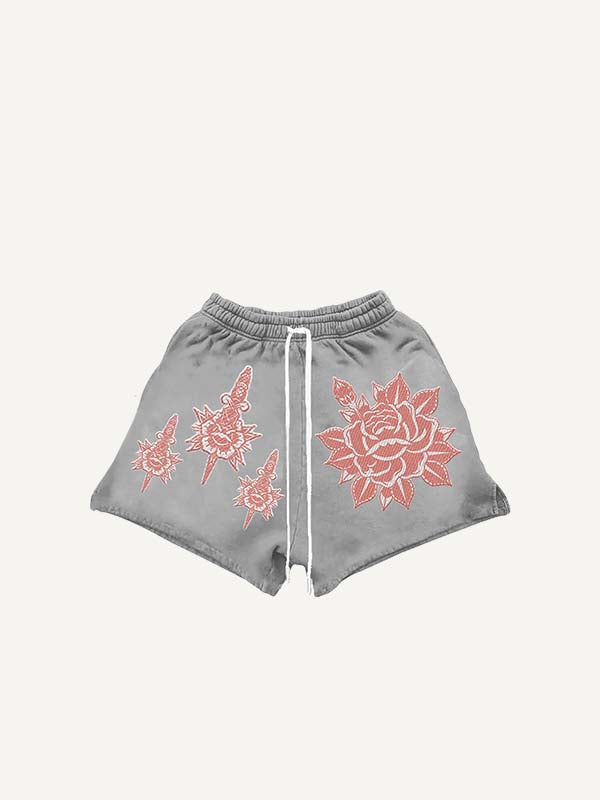 Floral Print Drawstring Waist Shorts