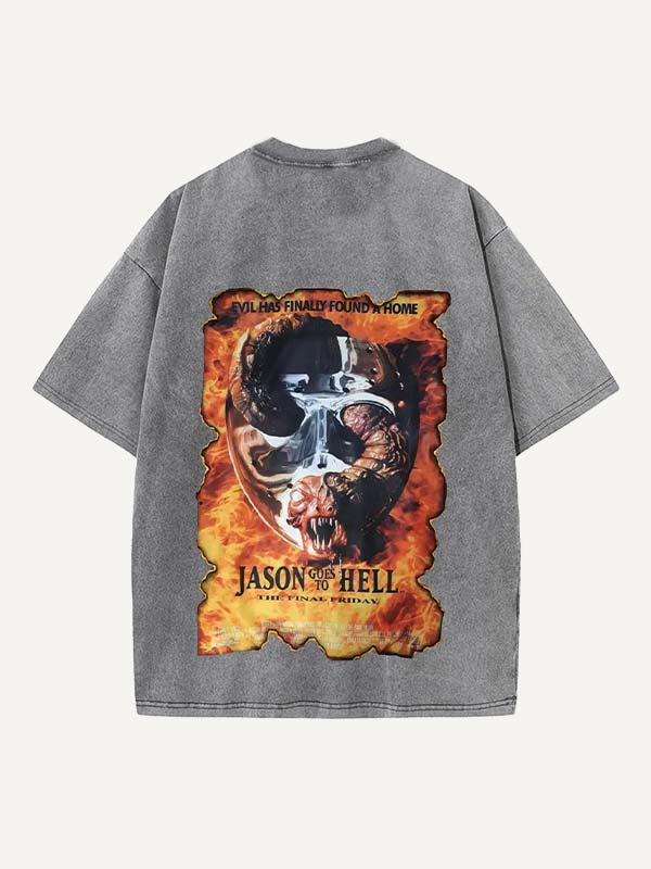 Horror Print Round Neck T-shirt