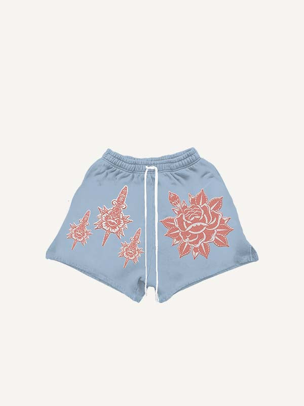 Floral Print Drawstring Waist Shorts
