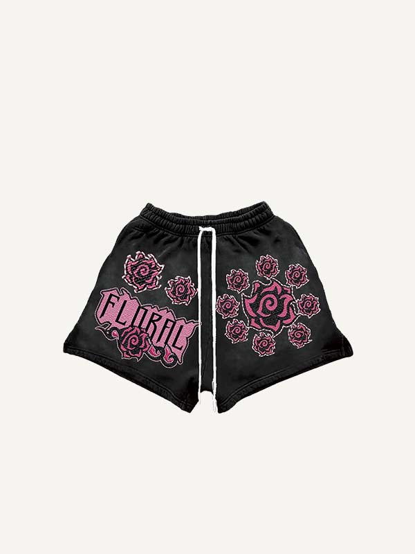Floral Print Drawstring Waist Shorts