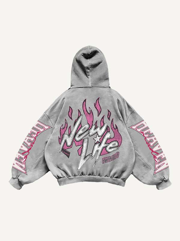 Jesus&Cross&Letter Print Slant Pockets Hoodie
