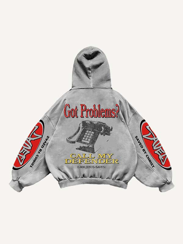 Funny Faith Print Slant Pockets Hoodie