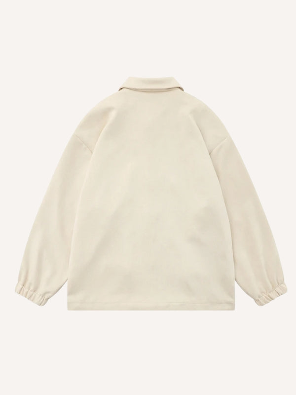 Letter Embroidery Lapel Jacket