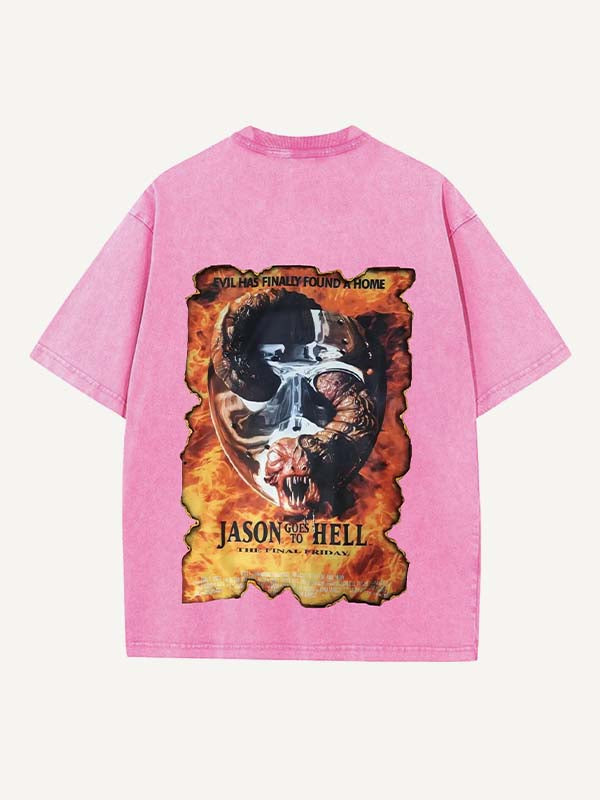 Horror Print Round Neck T-shirt