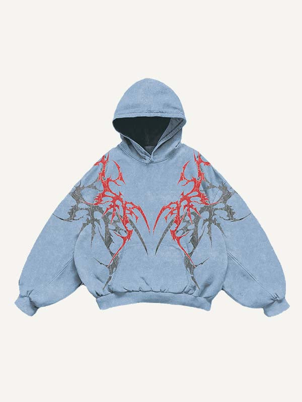 Cross&Skeleton&Graphic Print Slant Pockets Hoodie