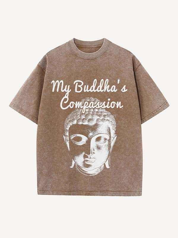 Distressed Washed Figure Print Round Neck T-shirt