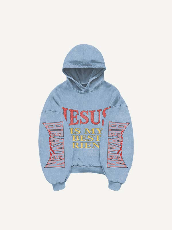 Funny Faith Print Slant Pockets Hoodie