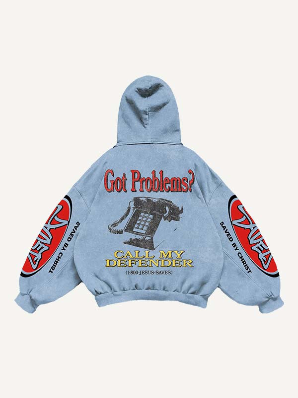 Funny Faith Print Slant Pockets Hoodie