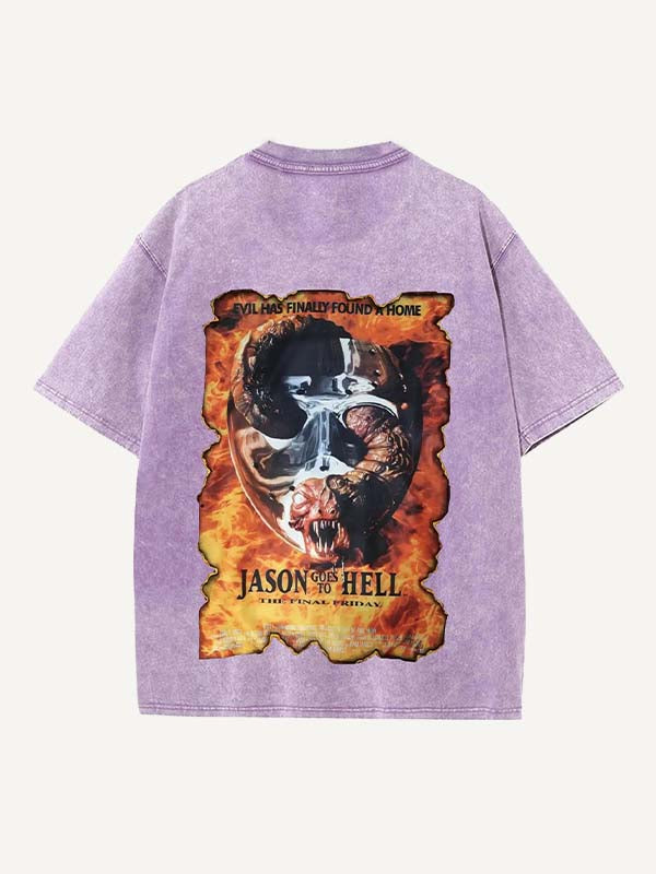 Horror Print Round Neck T-shirt