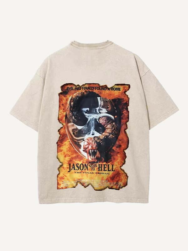 Horror Print Round Neck T-shirt