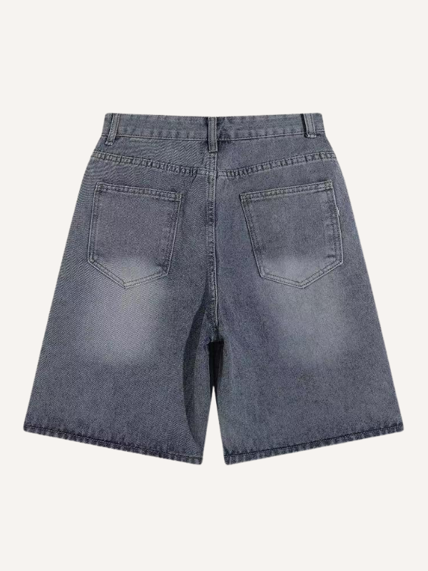 Graphic Embroidery Denim Shorts