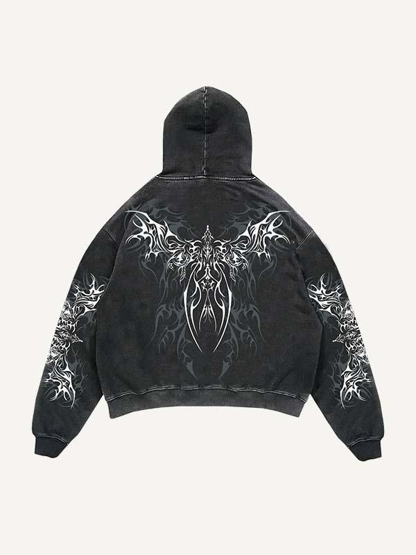 Graphic Print Slant Pockets Hoodie
