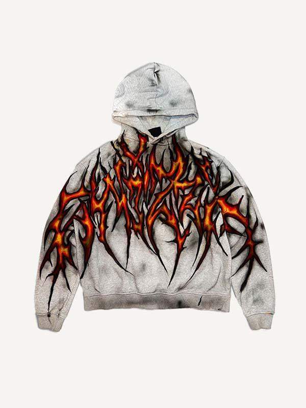 Graphic Print Slant Pockets Hoodie