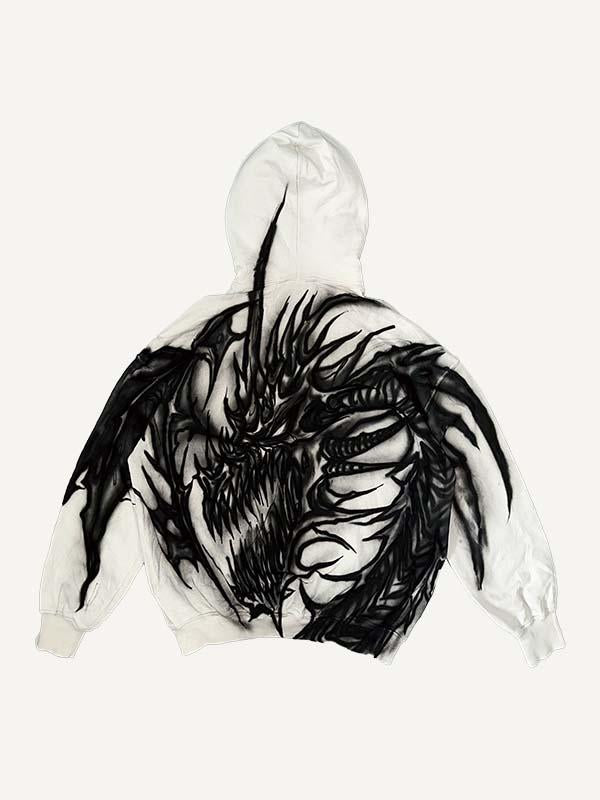 Graphic Print Slant Pockets Hoodie