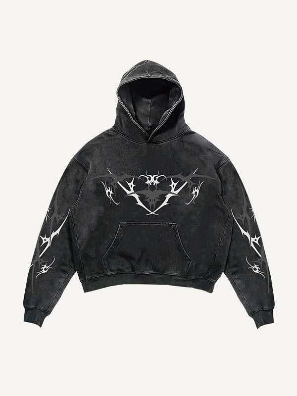 Figure&Wing Graphic Print Slant Pockets Hoodie
