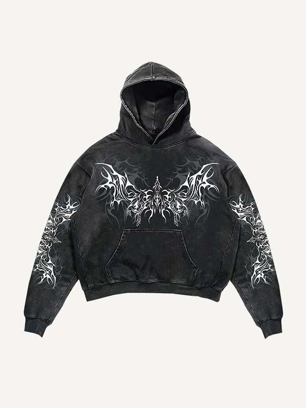 Graphic Print Slant Pockets Hoodie