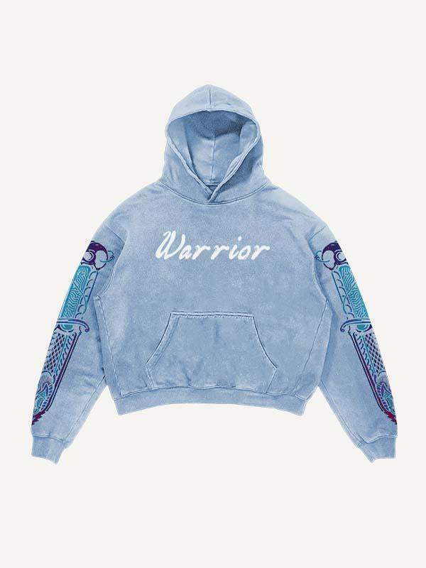 Ghost General&Dagger Print Slant Pockets Hoodie