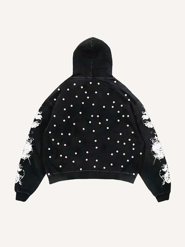 Jesus&Letter&Cross Print Slant Pockets Hoodie