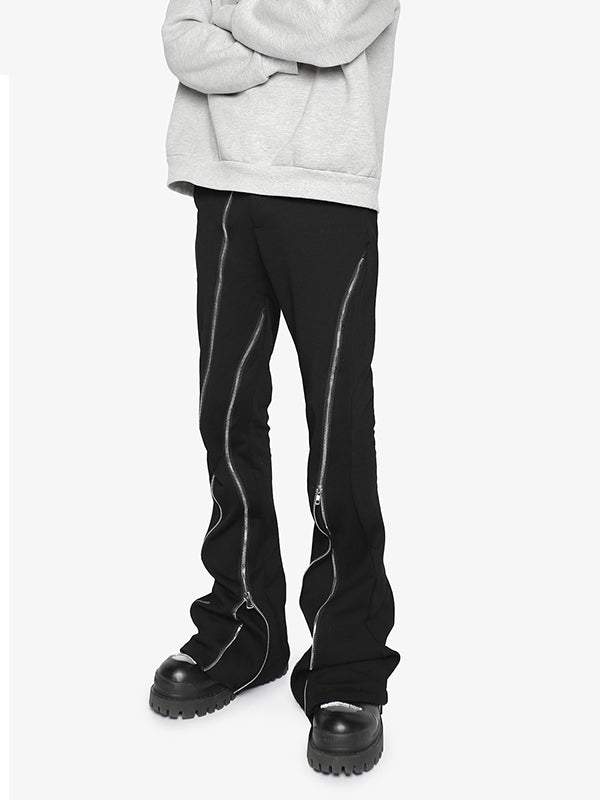 Split Zipper Slightly Wide Leg Jeans