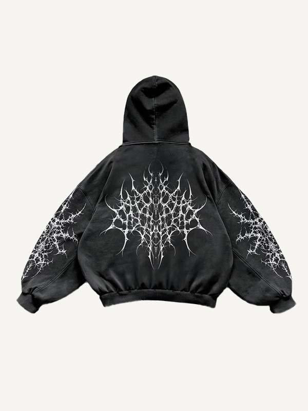 Graphic Print Slant Pockets Hoodie